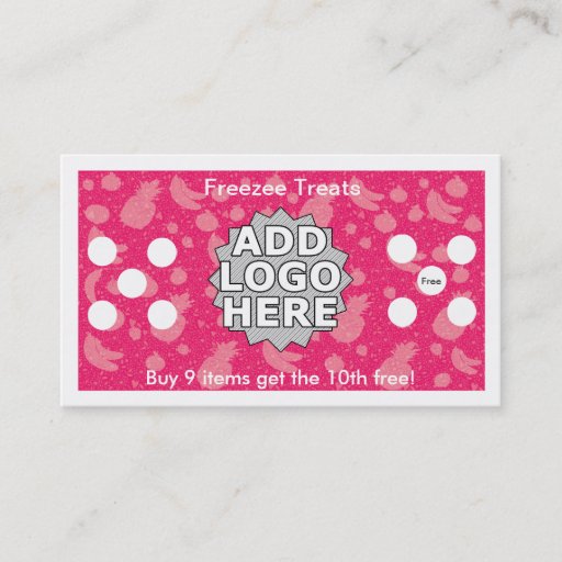 Customizable Frozen Yogurt Loyalty Business Card