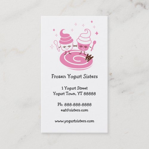 Frozen Yogurt Sisters Business Card