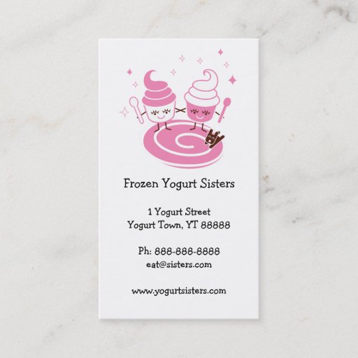 Customizable Frozen Yogurt Sisters Business Card