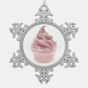 Frozen Yogurt Snowflake Pewter Christmas Ornament