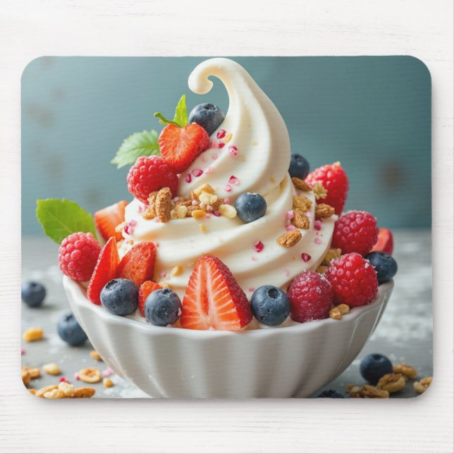 Frozen Yogurt With Berries and Granola Mouse Pad (Front)