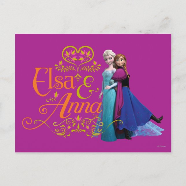 Frozen's Anna and Elsa | Standing Back to Back Postcard (Front)