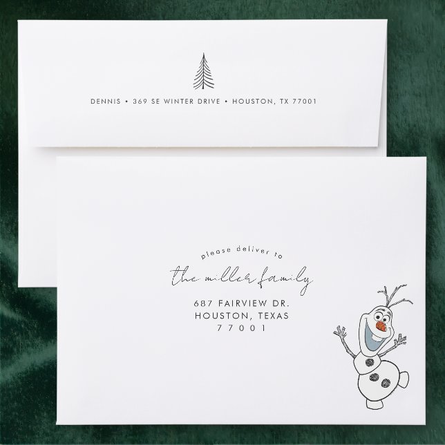 Frozen's Olaf Back Addressed Envelopes (Green)