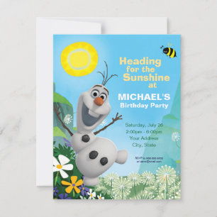 Frozen's Olaf Summer Birthday Party  Invitation