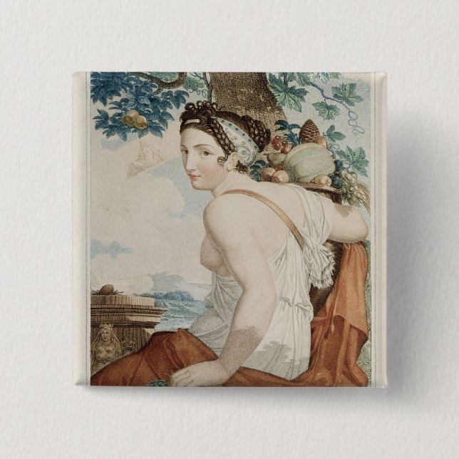 Fructidor  twelfth month of  Republican Calendar Button (Front)