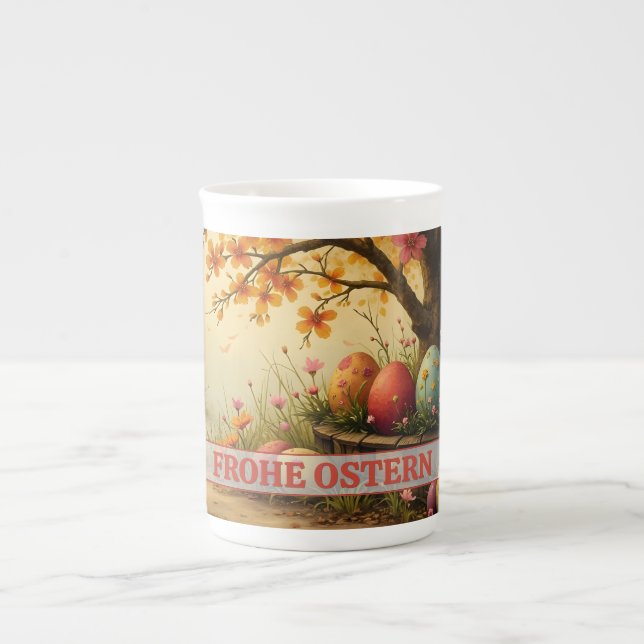 Frühlingsblütenzauber mit Ostereierpracht Bone China Mug (Front)