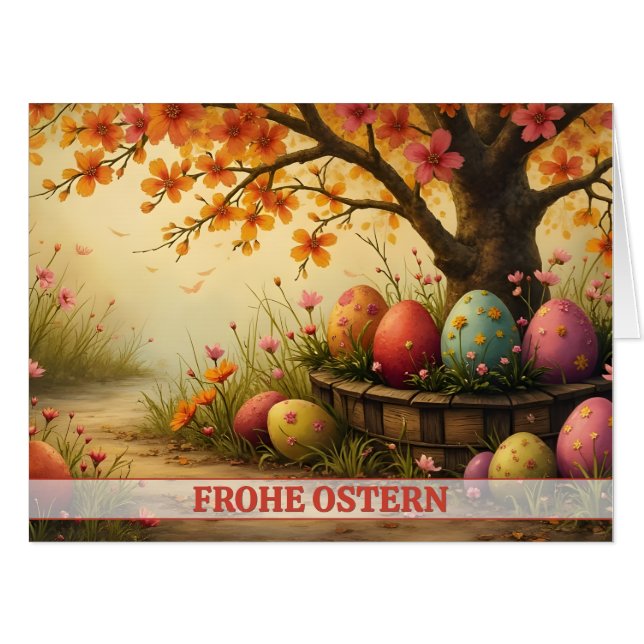 Frühlingsblütenzauber mit Ostereierpracht Card (Front Horizontal)