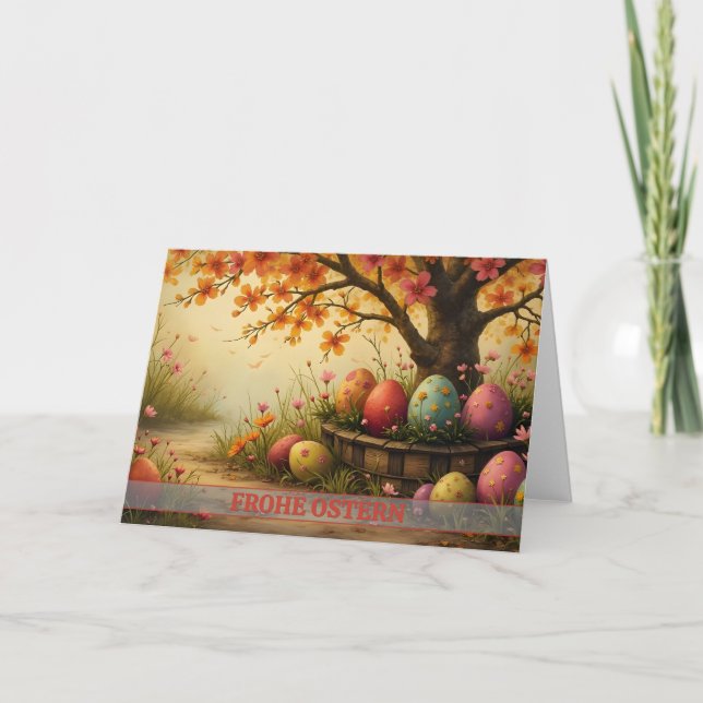Frühlingsblütenzauber mit Ostereierpracht Card (Front)