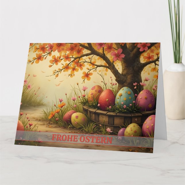 Frühlingsblütenzauber mit Ostereierpracht Card (Front)