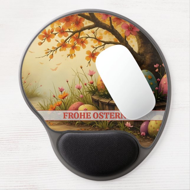 Frühlingsblütenzauber mit Ostereierpracht Gel Mouse Pad (Left Side)