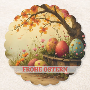Frühlingsblütenzauber mit Ostereierpracht Paper Coaster
