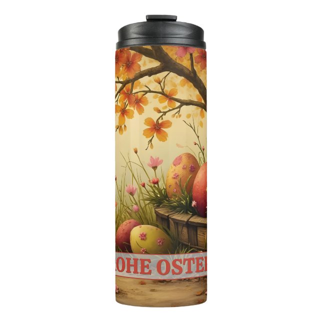 Frühlingsblütenzauber mit Ostereierpracht Thermal Tumbler (Front)