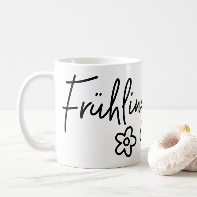Frühlingsgefühle, German Word, Spring Fever Coffee Mug (With Donut)