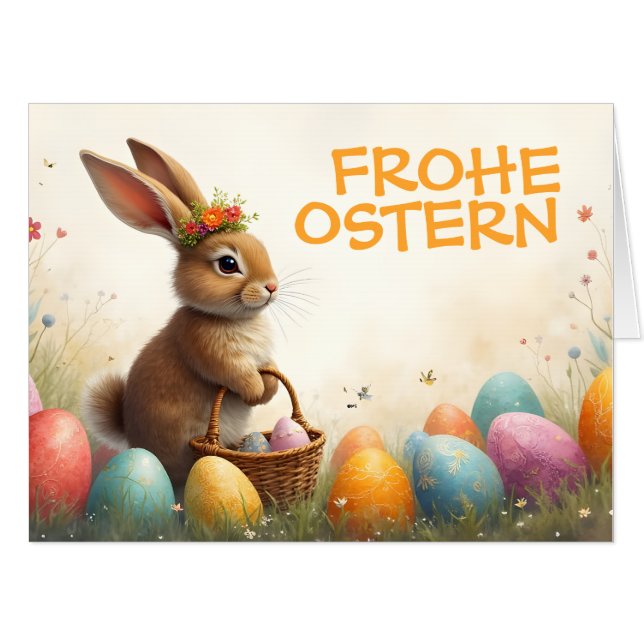 Frühlingsgrüß vom Osterhasen Card (Front Horizontal)
