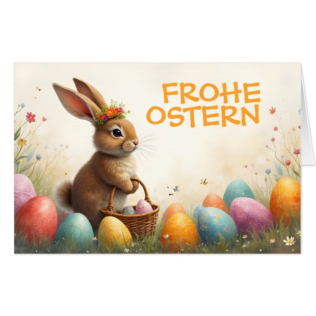 Frühlingsgrüß vom Osterhasen Card (Front Horizontal)