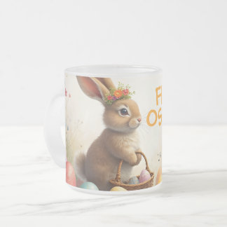 Frühlingsgrüß vom Osterhasen Frosted Glass Coffee Mug