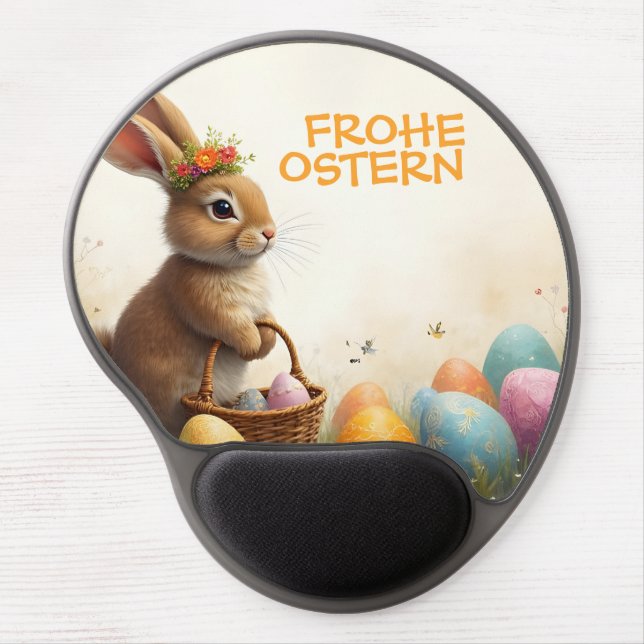 Frühlingsgrüß vom Osterhasen Gel Mouse Pad (Front)