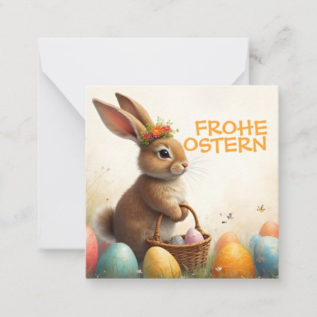 Frühlingsgrüß vom Osterhasen Note Card (Front)