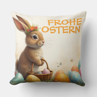 Frühlingsgrüß vom Osterhasen Throw Pillow
