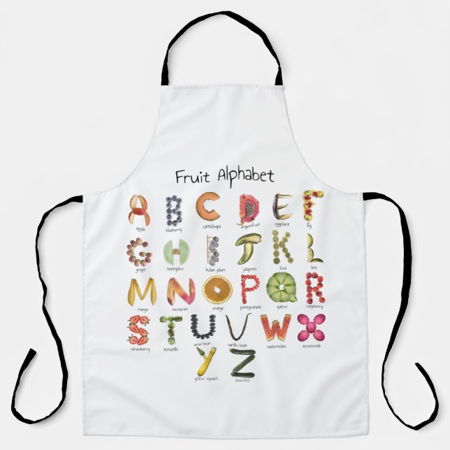 Fruit Alphabet | Fruit ABC | Colorful kids apron  (Front)
