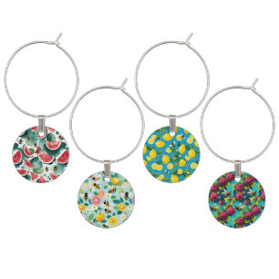 Fruit And Bees Watermelon Citrus Lemons Rasberries Wine Charm