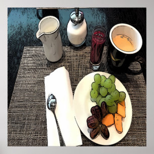 Fruit and Coffee Poster