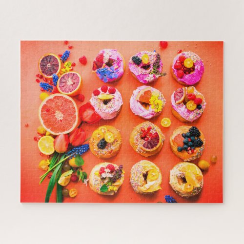 Fruit and doughnut colorful food  jigsaw puzzle