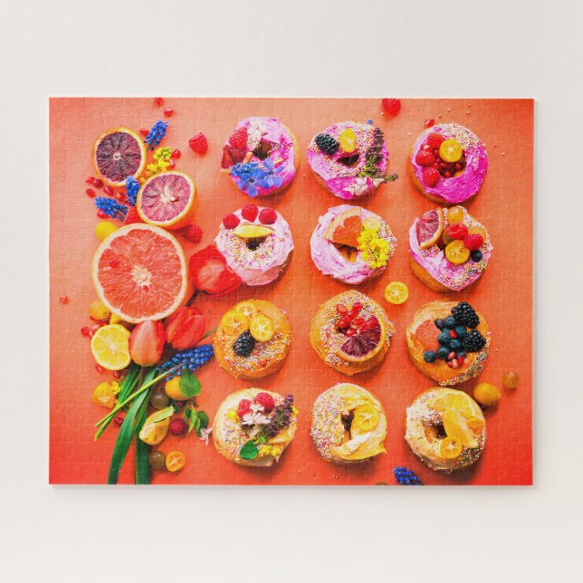 Fruit and doughnut colorful food  jigsaw puzzle (Horizontal)