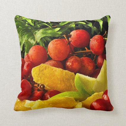 Fruit and Ferns Throw Pillow