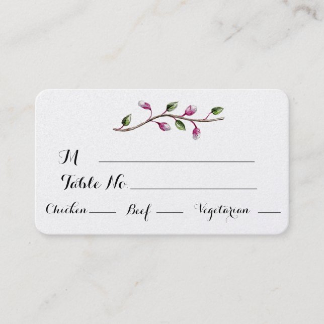 Fruit and Floral Watercolor Wedding Place Card (Front)