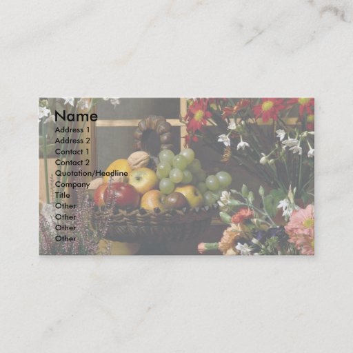 Customizable Fruit and flower arrangements business cards