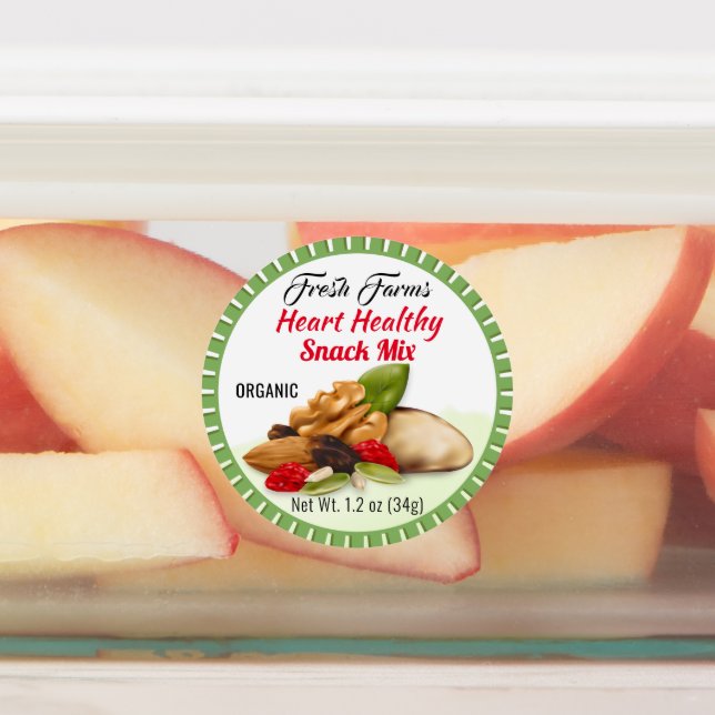 Fruit and Nut Snack Mix Canning Labels (Affixed)