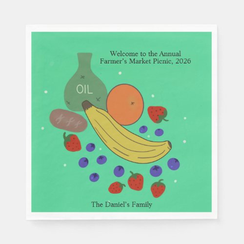 Fruit and Oil 6.5 x 6.5-inch Event Napkins