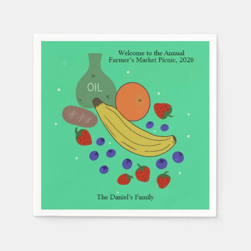Fruit and Oil Square Napkins