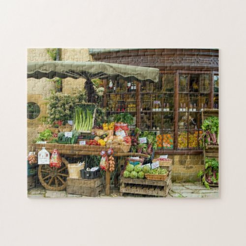 Fruit and Veg Colorful English Village Store Jigsaw Puzzle