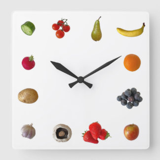 Fruit and Veg Square Wall Clock