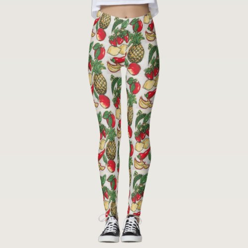 Fruit and Vegetable Appliqu Leggings