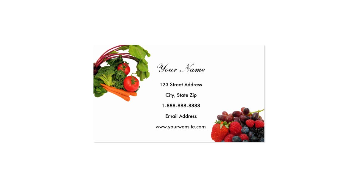 Fruit and Vegetable Business Cards | Zazzle