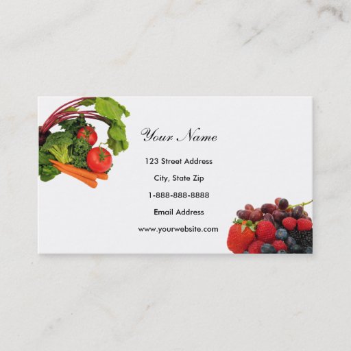 Customizable Fruit and Vegetable Business Cards