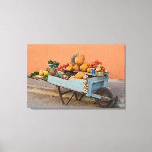Fruit and vegetable cart Cuba Canvas Print