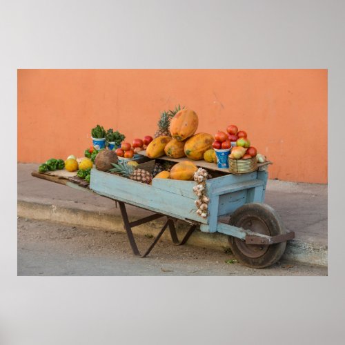 Fruit and vegetable cart Cuba Poster
