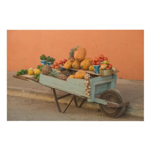 Fruit and vegetable cart Cuba Wood Wall Decor