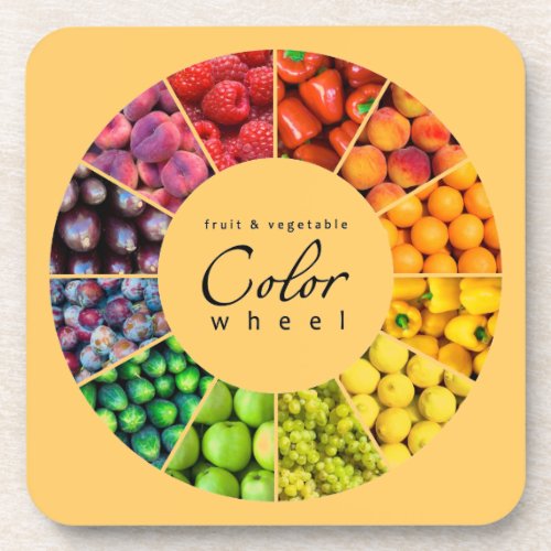 Fruit and vegetable color wheel 12 colors coaster