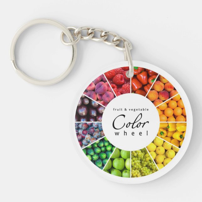 Fruit and vegetable color wheel (12 colors) keychain (Front)
