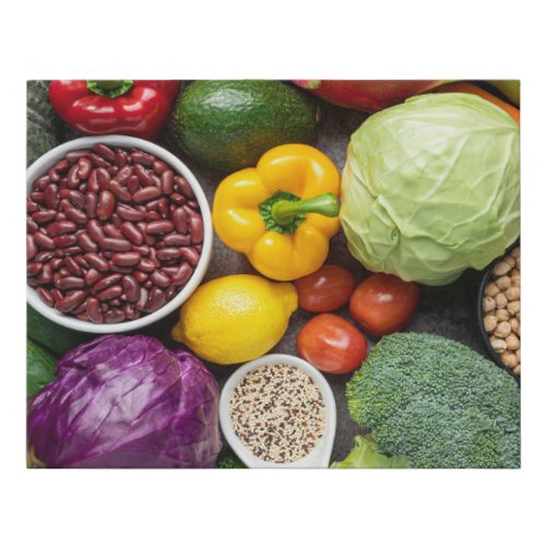 Fruit and Vegetable display Faux Canvas Print