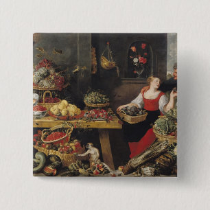 Fruit and Vegetable Market Pinback Button