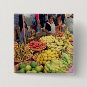 Fruit and vegetable stall pinback button