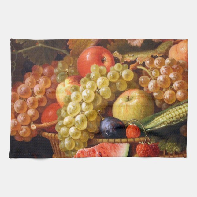 Fruit and Vegetable Still Life Kitchen Towel (Horizontal)