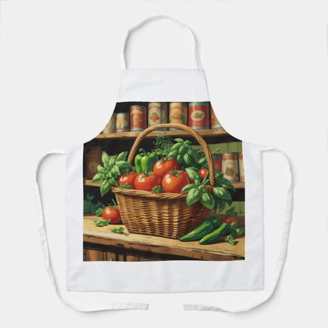 Fruit and Vegetable Themed Apron | Vintage Style (Front)
