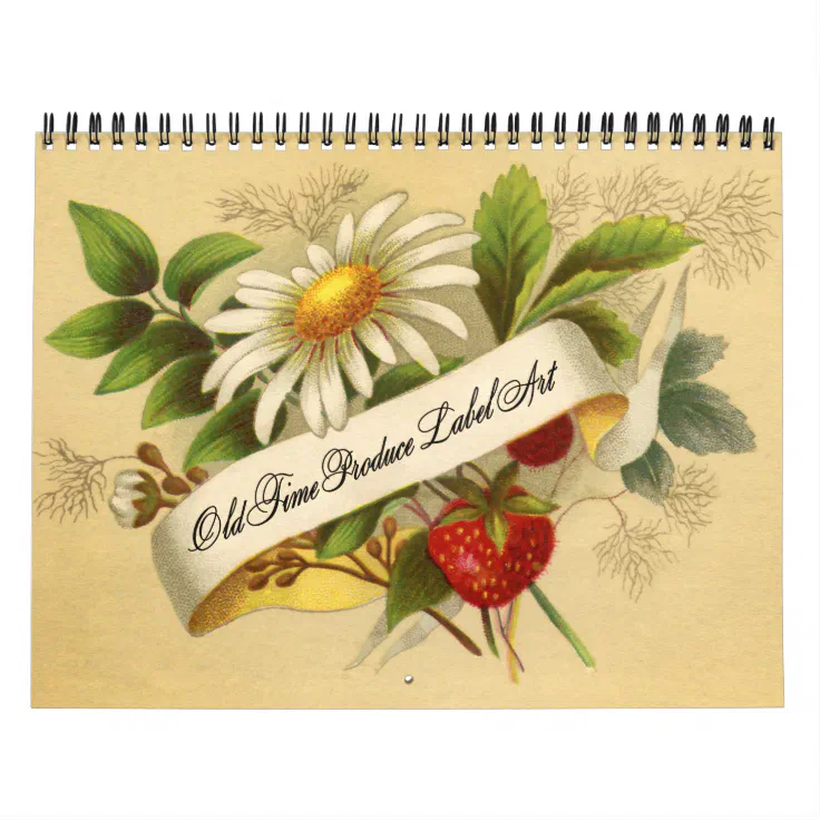 Fruit and Vegetable Vintage Labels Calendar | Zazzle